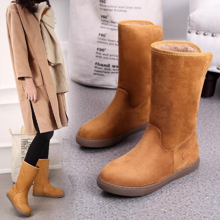 Fleece Lined Padded Warm Keeping Flat Bottom Cotton Boots Buy Center