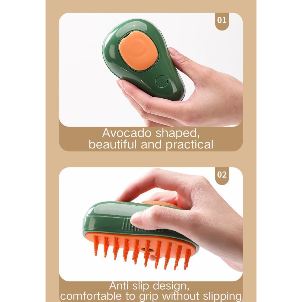 New Cat Steam Brush 3 In 1 Cat Comb For Massage, Self Cleaning Cat Brush With Water Rechargeable Silicone Dog Steam Brush Cat Bath Brush Eliminates Flying And Tangled Hair Cat Grooming Comb