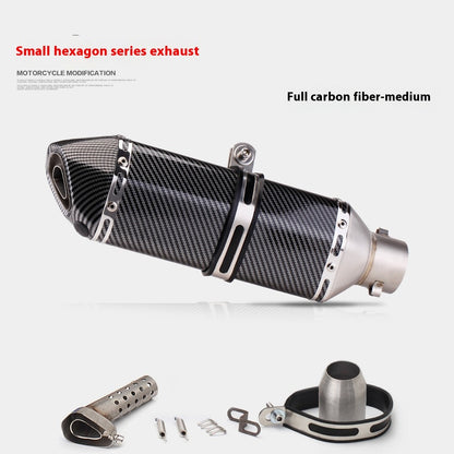 Newly Arrived at Buy Center: Motorcycle Modified Exhaust Pipe Small Hexagonal All Imitation Carbon Fiber