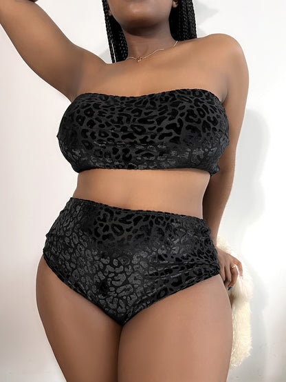 Just Arrived at Buy Center: Plus Size Women's High Waist Split Bikini Swimsuit