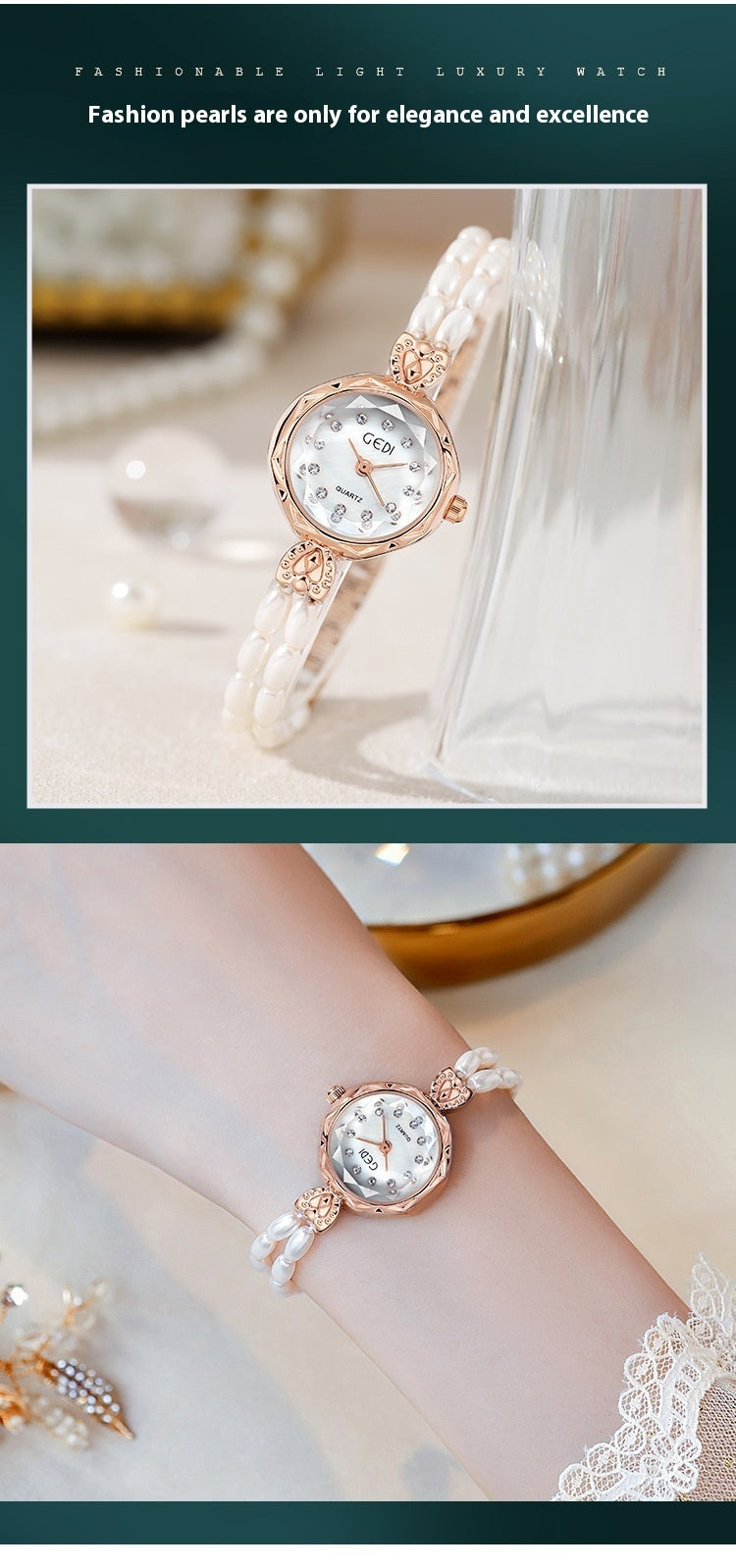 Women's Niche Creative And Slightly Luxury Pearls Strap Watch