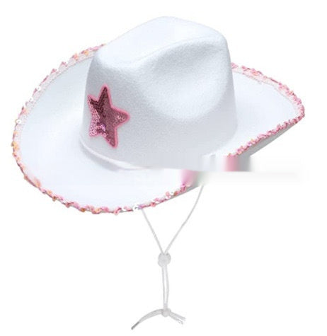 Surrounding Border Five-pointed Star Cowboy Hat Female Buy Center