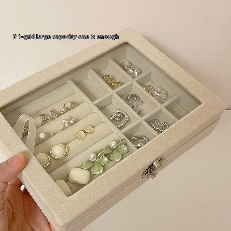 Fresh Arrivals at Buy Center: Large Capacity Flannel Jewelry Box Ring Necklace Finishing Box