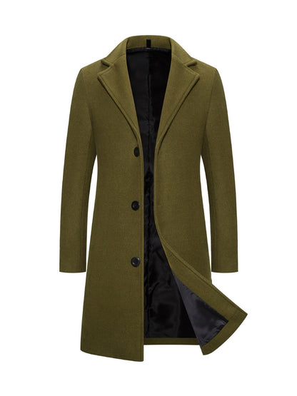 Men's Woolen Coat Slim-fit Mid-length Trench Coat Buy Center