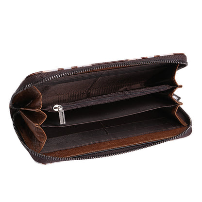 Newly Arrived at Buy Center: Brushed New Fashion Creative Women's Retro Wallet Top Layer Leather Long