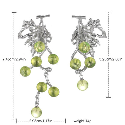 Hot New Items at Buy Center: Asymmetric Design Acrylic Green Grape String Earrings