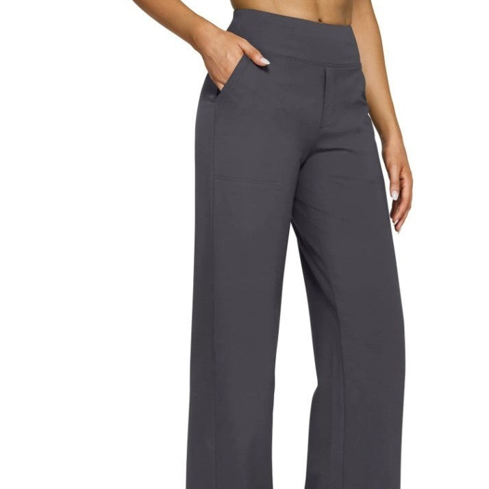 Pocket Knitted Straight High Waist Trousers | Women's Clothing3 | Buy Center