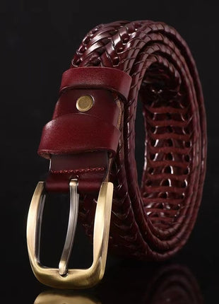 Ceinture décontractée tendance en cuir avec boucle ardillon faite à la main pour pantalon de couple