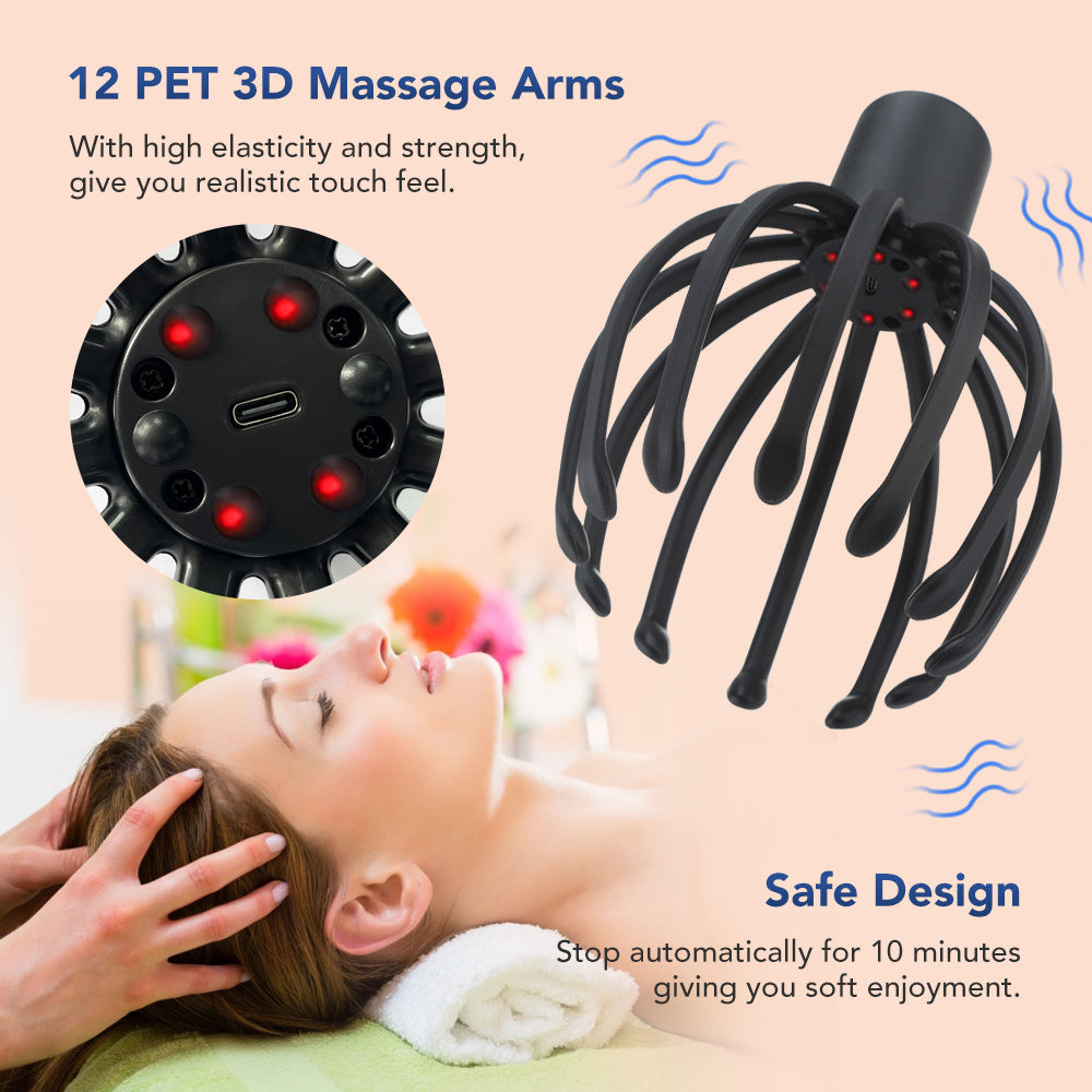 Electric Octopus Claw Scalp Massager Head Scratching Meridian Dredging Relief Stress Improve Sleep Vibration Head Scratcher Buy Center