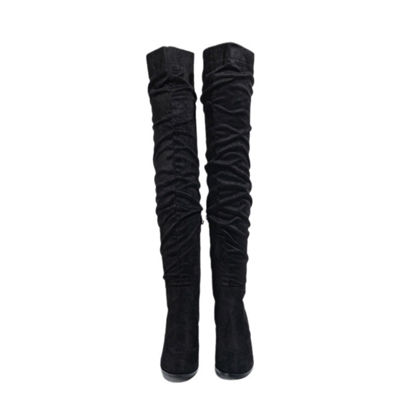 Women's Boots High-heeled Elastic Long Boots Over The Knee Boots Buy Center