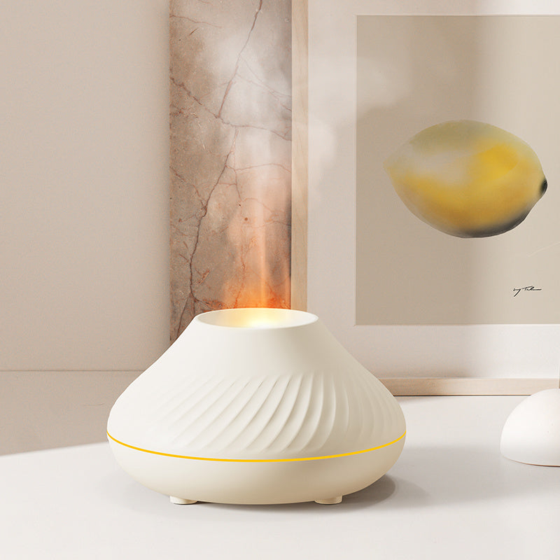 Newest RGB Flame Aroma Diffuser 130Ml 3d Colorful Flame Humidifier Fire Volcano Diffuser Flame