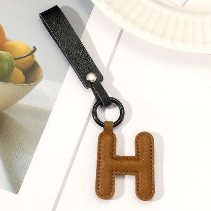 Newly Arrived at Buy Center: Fashion All-Match 26 Full Letter Leather Key Chain Pendant Style H