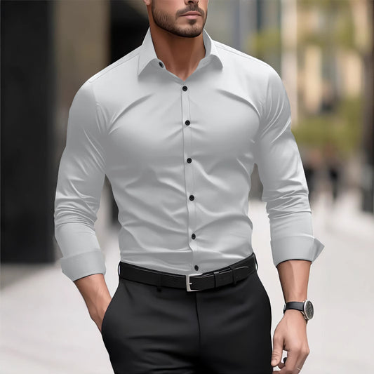 Men's Pigment Business Casual Long Sleeve Shirt | Men's Clothing-Outerwear & Jackets-Men's | Buy Center