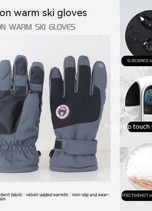 Gants de ski chauds d'automne et d'hiver pour écran tactile imperméables