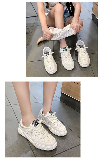 Hot New Items at Buy Center: Spring And Autumn Flat Platform White All-matching Casual Sports White Shoes Board Shoes