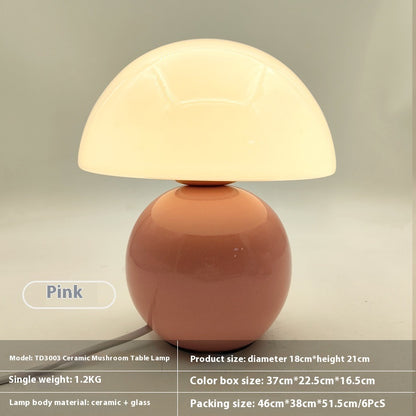 Nordic Cream Ceramic Mushroom Table Lamp Decoration Buy Center