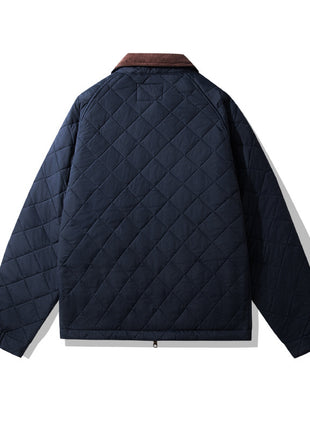 Quilted Jacket Rhombus Cotton Clothing Cotton Coat