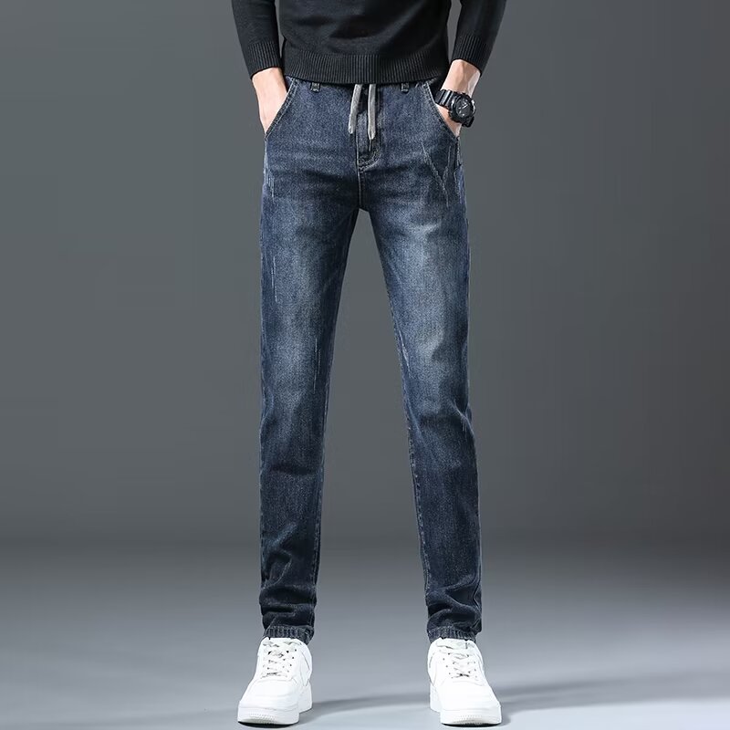 Jeans Men's Straight Loose Elastic All-matching Long Pants | Men's Clothing5 | Buy Center