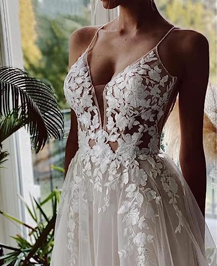 Women's Wedding Dress Lace Strap Backless Buy Center