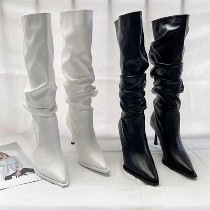 European And American Pointed Pleated High Boots Women | Toys, Kids & Babies2 | Buy Center