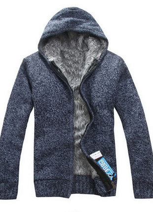 Manteau cardigan tricoté à capuche style coréen slim