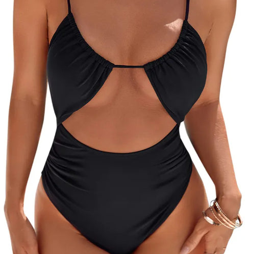 Fresh on the Scene at Buy Center: Women's Multi-color Siamese Triangle Push Up High Waist Fat Cover Thin Bikini Black