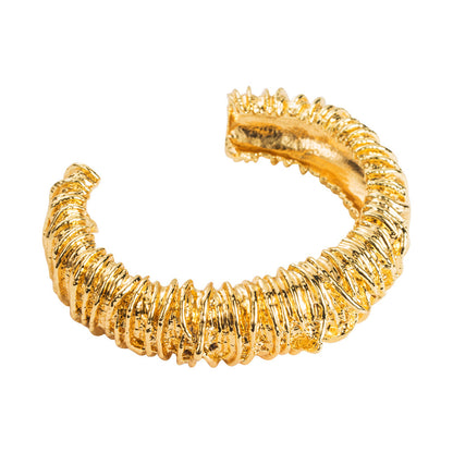 Hot New Items at Buy Center: Heavy Industry Texture Line Weaving Open-ended Bracelet Gold