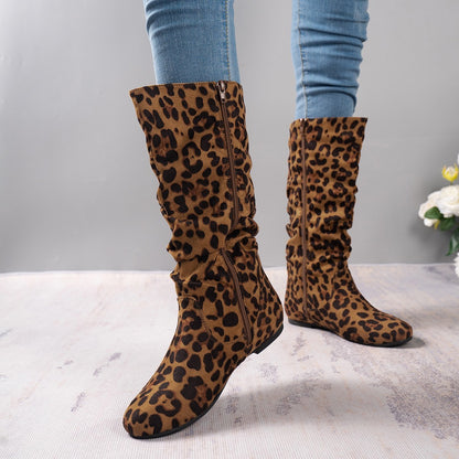 Winter Warm Round Toe Side Zipper Women's Middle Boots Buy Center