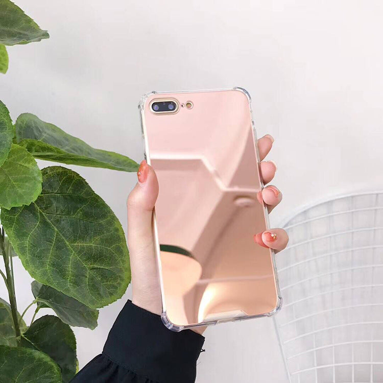 Newly Released at Buy Center: Mirror Shell Suitable All-inclusive Soft Protection Phone Case Rose Gold