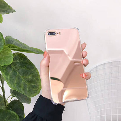 Newly Released at Buy Center: Mirror Shell Suitable All-inclusive Soft Protection Phone Case Rose Gold