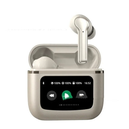 Just Arrived at Buy Center: Wireless Noise Reduction Touch Color Screen Bluetooth Headset Champagne T68 PRO