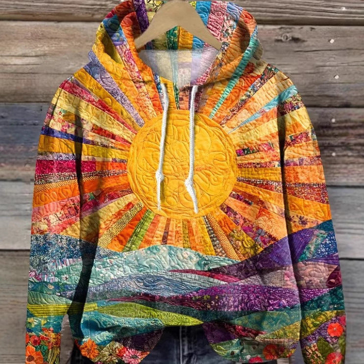 Women's Digital Printing Casual Loose Sweatshirt