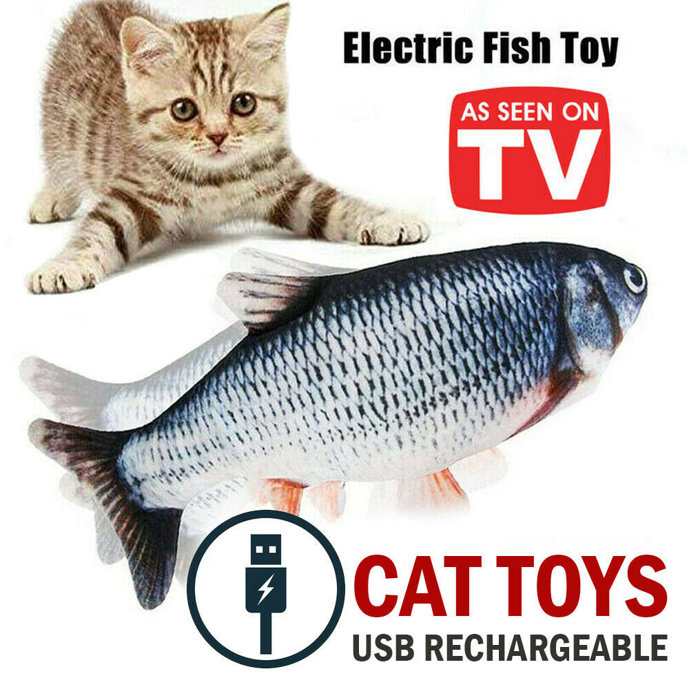 Electric Fish Cat Toy Realistic Interactive Kicker Jumping Dancing Kitten Toys