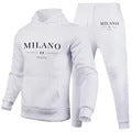 Men's Hoodie Suit Milan Printed Sweatshirt White