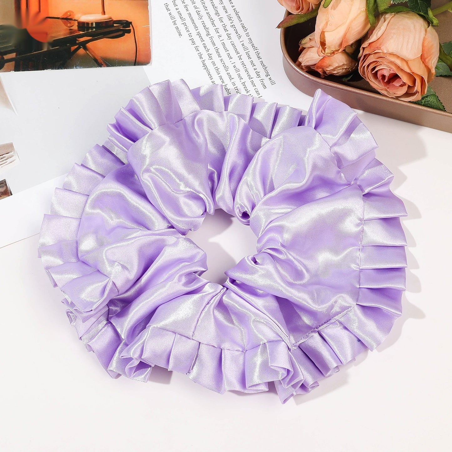 Buy Center Hot Pick-Oversized Satin Lace Large Intestine Hair Ring Simple Purple