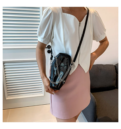 New European And American Style PVC Mirror With Chain Shoulder Bag