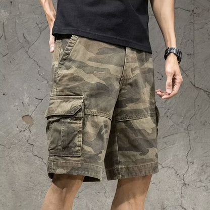 Newly Arrived at Buy Center: Summer Loose Five Points Casual Camouflage Workwear Shorts Men