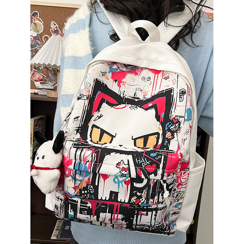 Now Available at Buy Center: Girls' Harajuku Style Personalized Graffiti Simple All-match Backpack