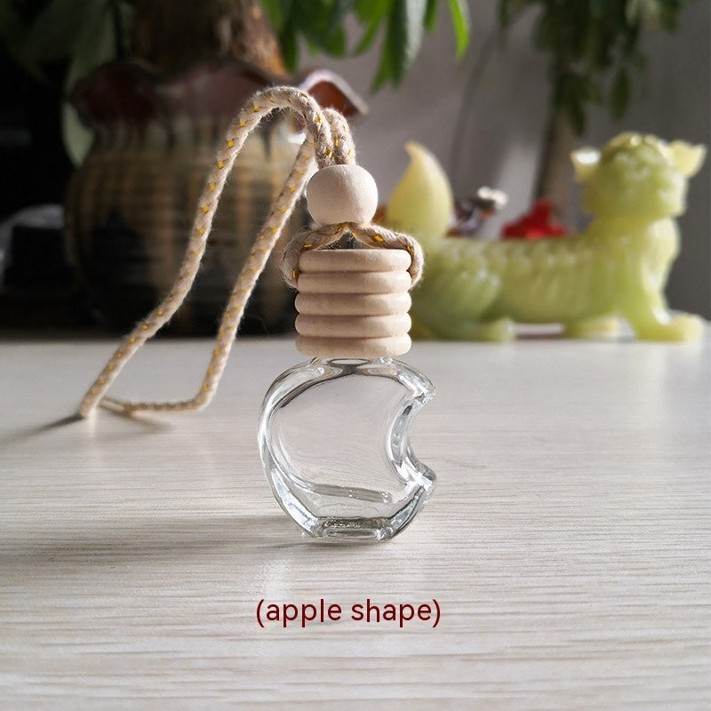 Fresh Arrivals at Buy Center: Car Empty Perfume Bottle Rearview Mirror Pendant Car Glass Bottle Empty Apple Colorful Ropes