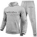 Men's Hoodie Suit Milan Printed Sweatshirt Gray