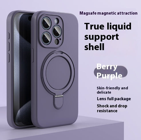 Newly Released at Buy Center: Liquid Silicone Magnetic Bracket Phone Case Berry violet