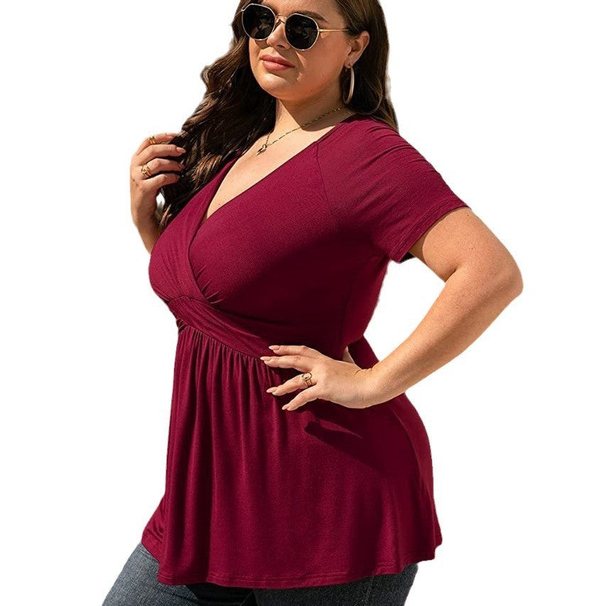 Women's Plus Size T-shirt V-neck Top