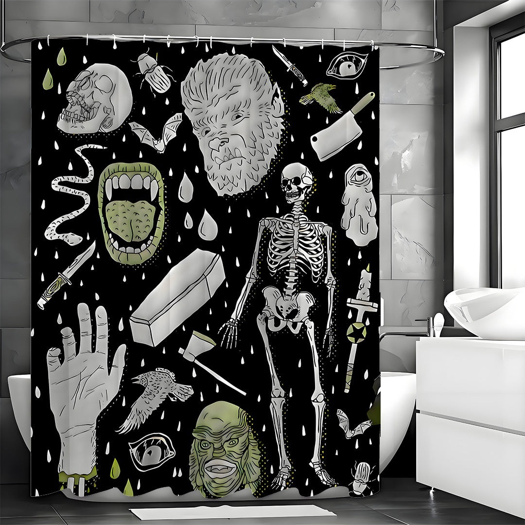 Printed Polyester Shower Curtain Waterproof Impermeable Hanging Partition Bathroom Curtain Buy Center