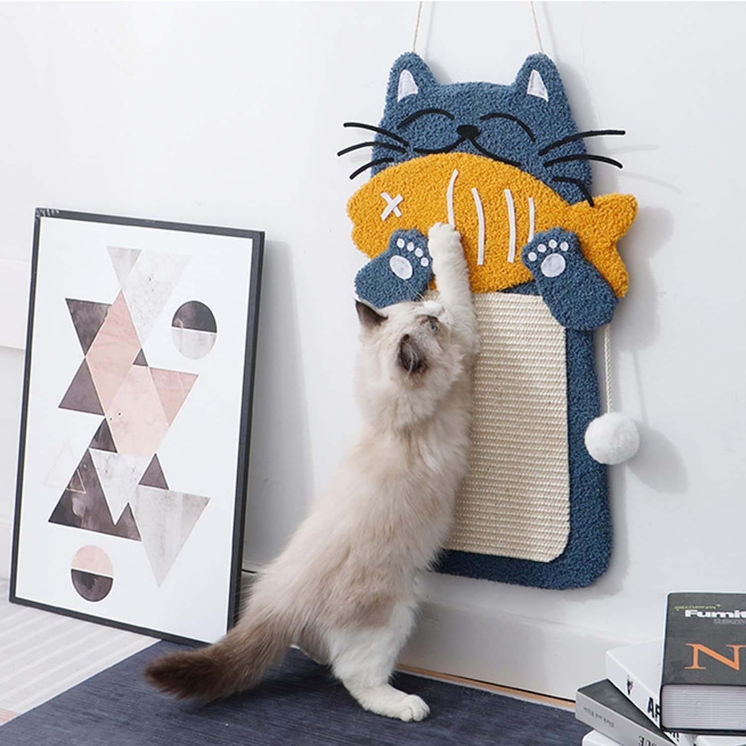 Hot New Items at Buy Center: Sisal Scratch Posts With Hanging Ball, Cat Scratching Board With Cat Bed, Cat Eating Fish Shape Cat Scratch Pad For Indoor Cats Kitten