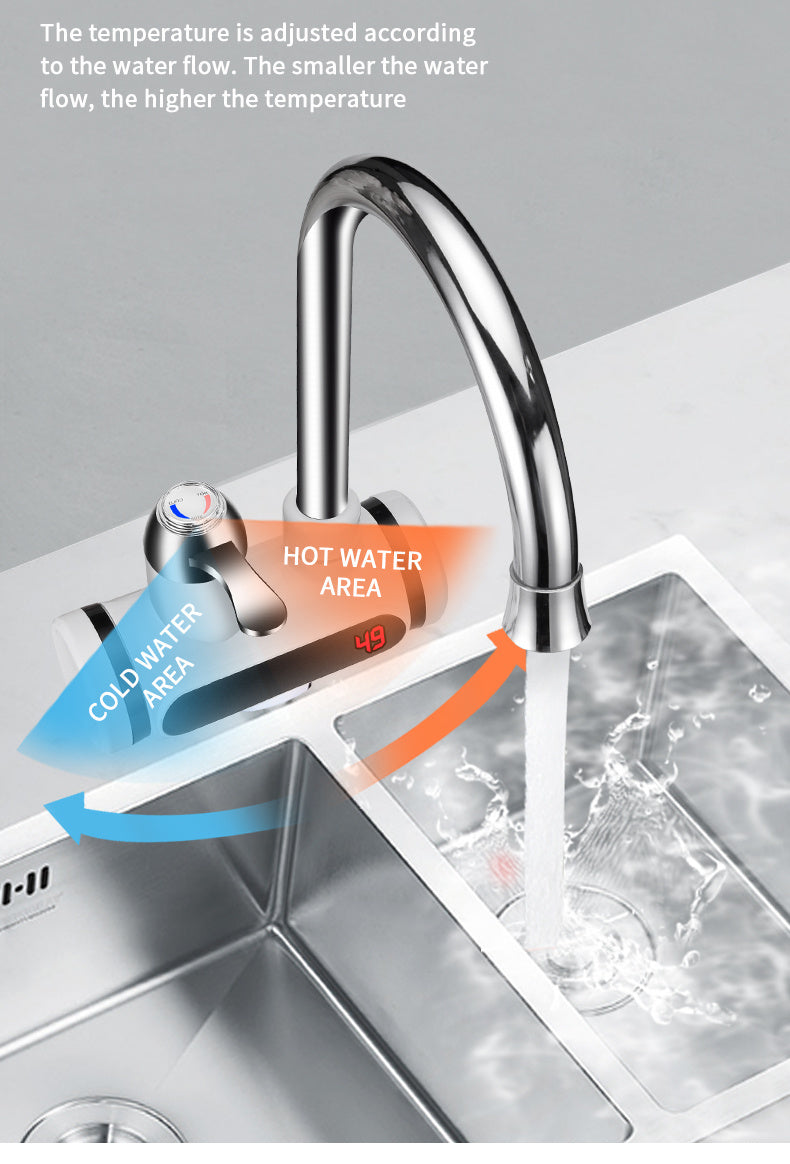 Kitchen Electric Water Tap  Water Heater Temperature Display Cold Heating Faucet Hot Water Faucet Heater Buy Center