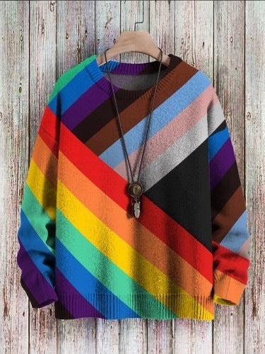 3D Digital Printing Wool-like Knitted Color Dopamine Sweater MW55