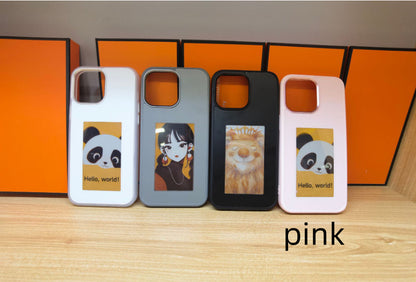 Hot New Items at Buy Center: Four-color E-ink Screen Projection Screen DIY Phone Case Pink