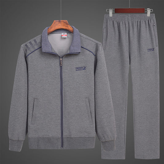 Traje deportivo para hombre, suéter holgado de otoño e invierno, ropa deportiva informal para personas de mediana edad y mayores