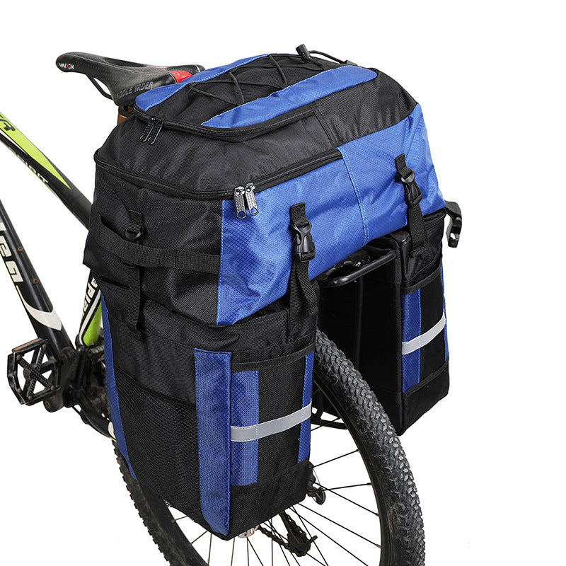 Just Arrived at Buy Center: Rhinoceros Bicycle Rear Storage Bag Three-in-one 70L Sichuan-Tibet Series Long-distance Travel Frame Bag E20655 Blue 70L