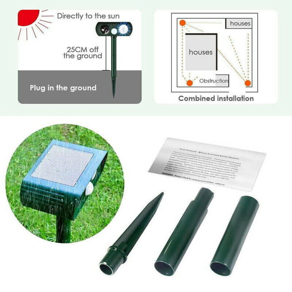 Ultrasonic Solar Pest Repellent Dog Cat Fox Scarer Deterrent Repeller For Garden Buy Center